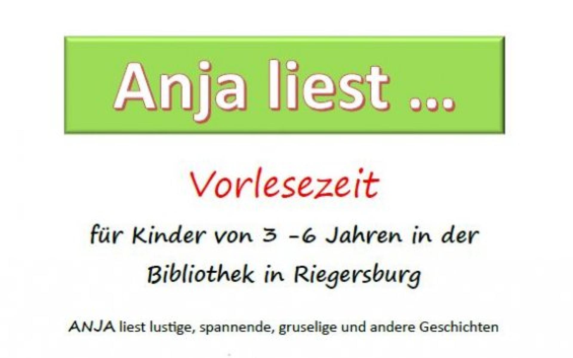 Plakat: Anja liest Februar bis April 2026