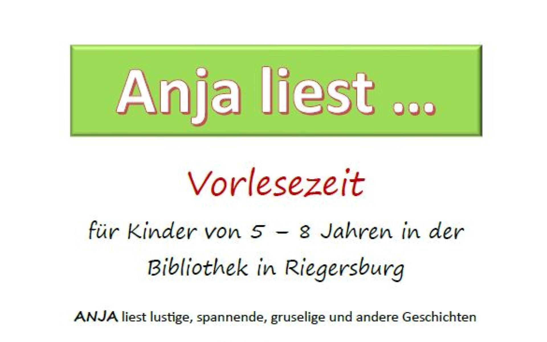 Plakat: Anja liest Oktober bis Dezember 2025